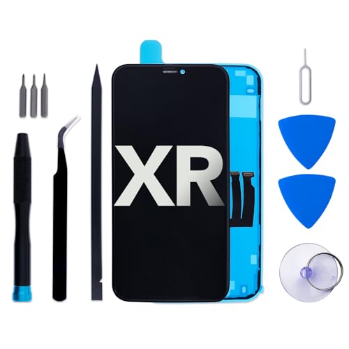 for iPhone XR Screen Replacement kit, 6.1" LCD Display 3D Touch Digitizer Assembly with Repair Tools and Frame Adhesive (Model A2105/A1984/A2108/A2106/A2107)