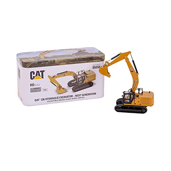 Diecast Masters 85658 - Caterpillar Kettenbagger 336 Next Gen, detailgetreues H0 CAT Baufahrzeug in Metallbox, Maßstab 1…