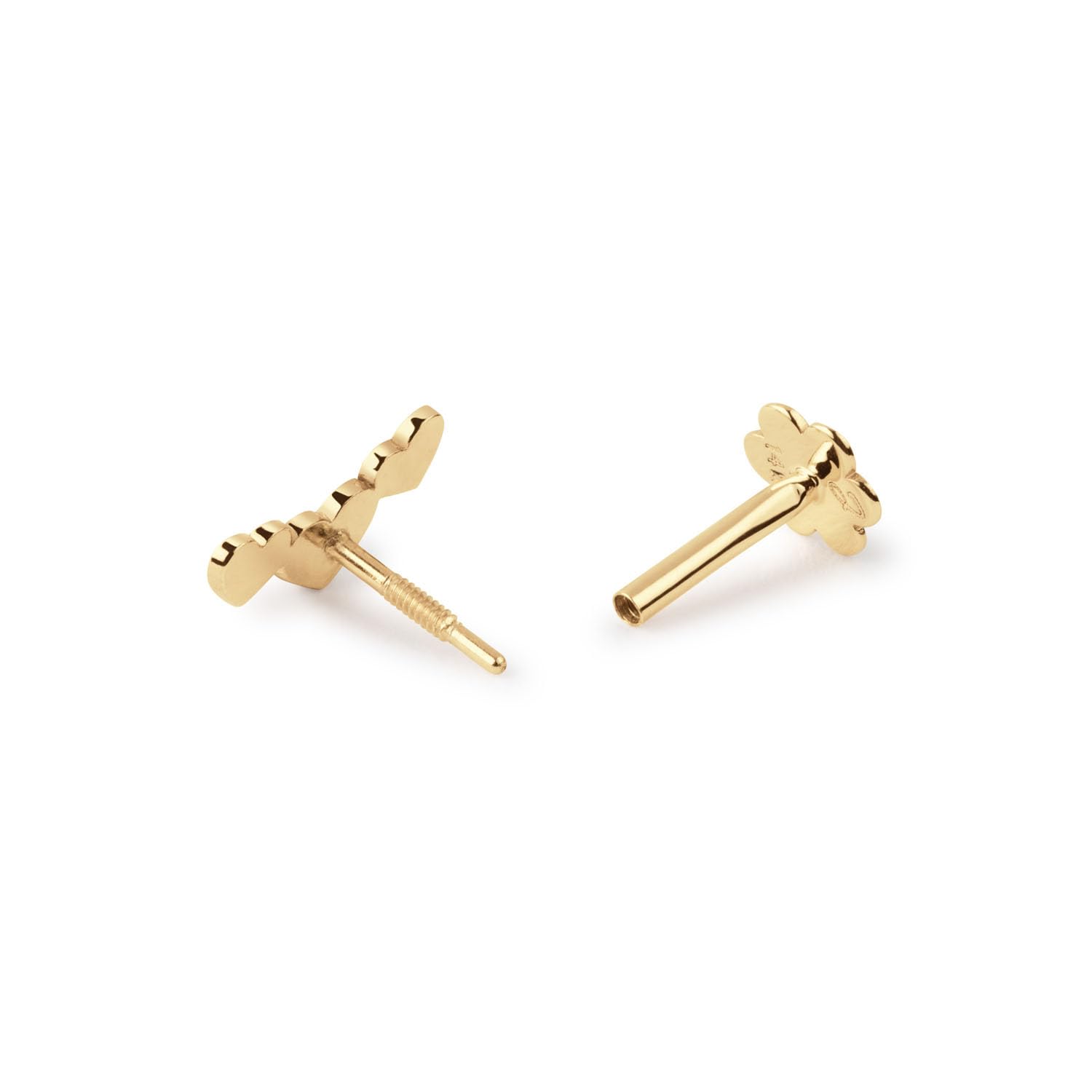 JACKIE GOLD Schmuck Damen | 14 Karat / 585 Echt Gold Ohrschmuck | 3 Hearts Piercing JKP25.538 | Stablänge 6 mm | Piercing mit Herzen