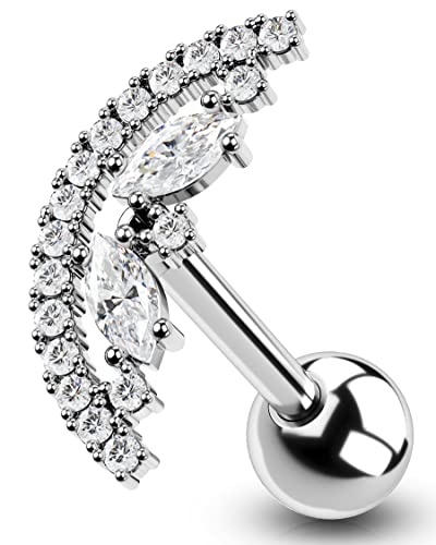 OUFER 16G Helix Earring Piercing Conch Ring Studs Cartilage CZ Upper Stainless Steel Top Lower Ear Tragus Jewellery Lobe for Women Girls OUFER 16G Helix Earring Piercing Conch Ring Studs Cartilage CZ Upper Stainless Steel Top Lower Ear Tragus Jewellery Lobe for Women Girls