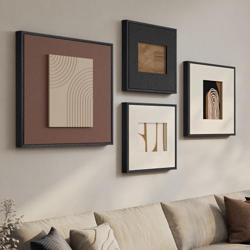 Large Framed 3D Textured Wall Art for Living Room, 4