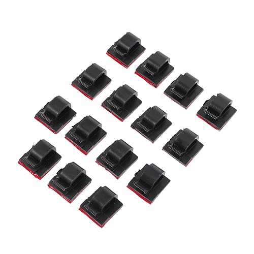 Vaguelly 15pcs Adhesive Cable Holder Office Cable Management Clips Audio Headphone Organizing Tool for Desktop