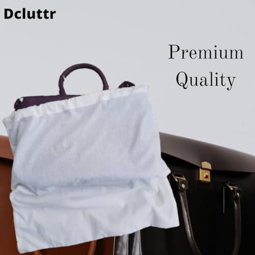 Image of dust bags for handbags | Pack of 5 washable cotton handbag covers for storage | Dust cover storage bags for Handbags, Purses, Shoe Boots | Travel Storage Pouch with drawstring closure