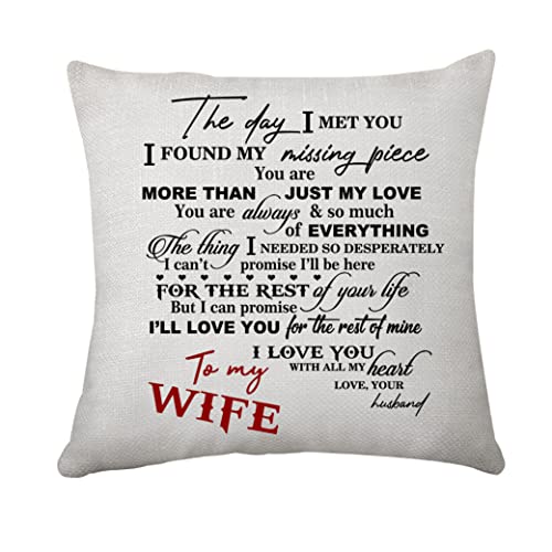 Housse de coussin romantique pour femme - Cadeau pour son anniversaire (To My Wife) Cover