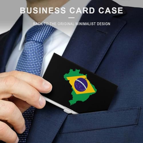Flag Map of Brazil Business Card Holder Slim Credit Case Pocket Name Case Wallet for Men Women3