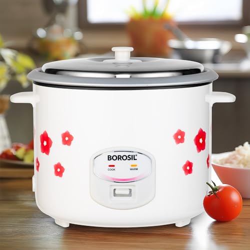 Image of Borosil Pronto Dual 2.8 L Electric Rice Cooker with 2 Pot | 1000W, Keep Warm Feature with Indicator Display, Anti Skid Rubber Feet | Cook & Boil Noodles, Rice, Upma, Idli, Dhokla | 2 Years Warranty