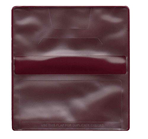 Easy Read Register Vinyl Checkbook Cover for Top Tear Personal Checks (Jazzberry Maroon) - Thumbnail 3