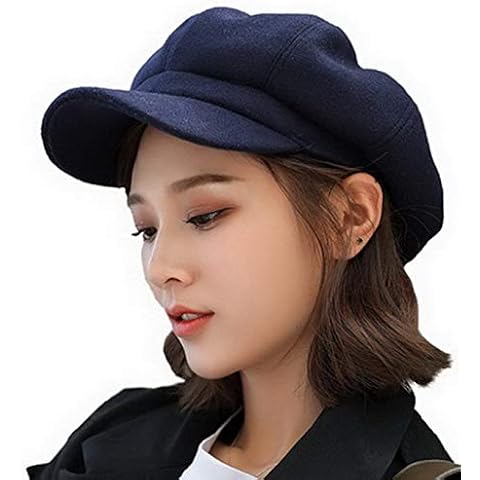 Fancyland Women Baker Boy Newsboy Hat Cabbie Cap Visor Beret Peaked Winter Navy Cover