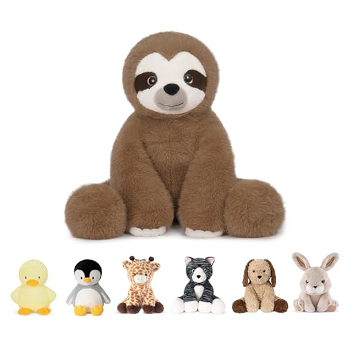 Image of Niuniu Daddy Weighted Stuffed Animals, 14 in 3.5 lbs, Sloth Plush for Kids | Heavy sensory lap pad, lying body pillow for sleeping, machine wash, huggable plushies, soothing gift for kids and adults