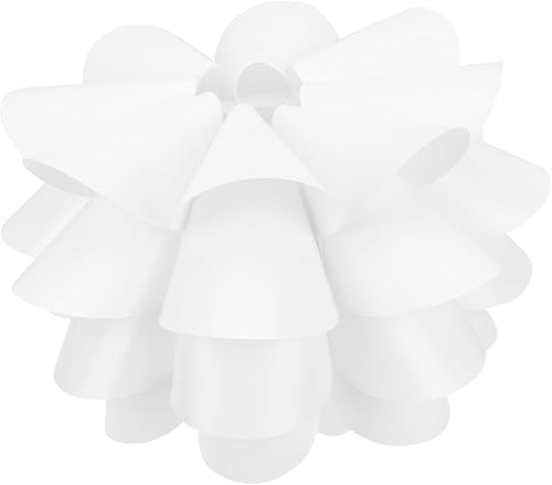Miniatura 7 de Angoily Cubiertas de lámpara, pantalla de lámpara colgante con forma de flor de loto de 15.7 in, pantalla blanca para lámpara de techo decorativa,