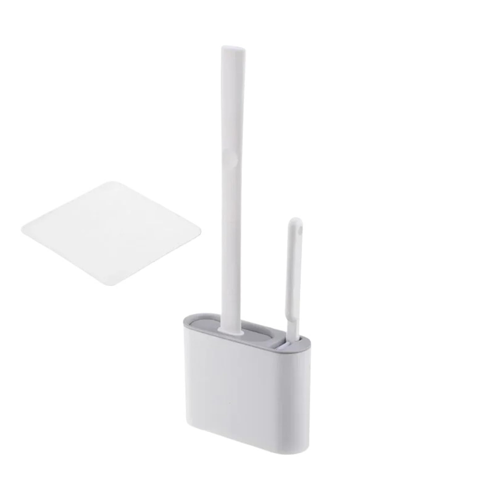 Toilet Brush Hanging Silicone Toilet Brush Cleaner with Long Handle Flexible Cleaner Bathroom Brush Quick Drying Holder Bathroom Accessories(Style1 grey)