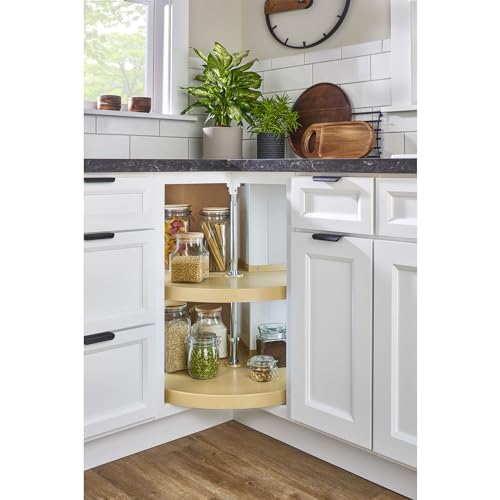 Image of Rev-A-Shelf 2 Tier Pie-Cut Plastic Lazy Susan for Corner Base Cabinets, 24 inch