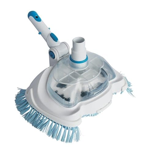 Balai Ovale Aspirant avec Prefiltre Intégré pour Piscine - Brosses Laterales - Poignée Orientable 3 Positions 0° 45° 90°