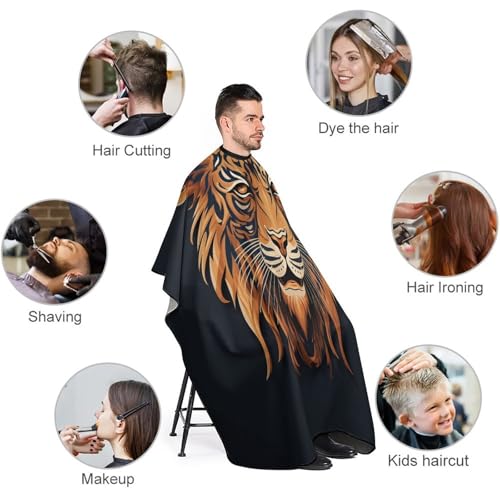 Capa para corte de cabello con logo tigre, ajuste cuello miniatura 3