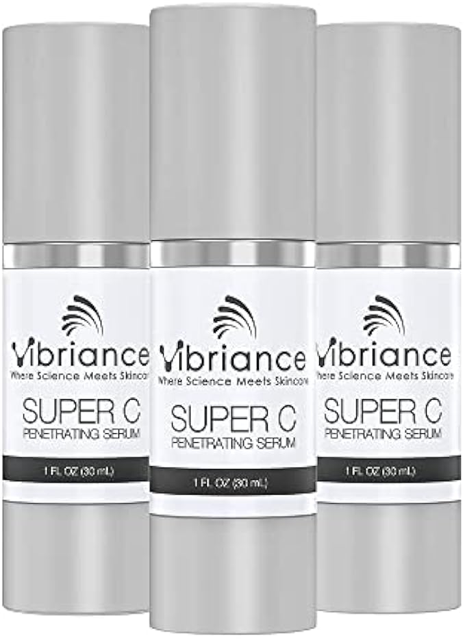 Vibriance Super C Serum for Mature Skin, All-In-One Formula Hydrates, Firms, Lifts, Targets Age Spots, Wrinkles, and Smooths Skin, 1 fl oz (30 ml), Pack of 3