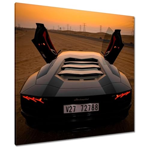 Voiture de sport peinture sur toile 90 x 90 cm pour décoration murale moderne H7319Z_PC1BE