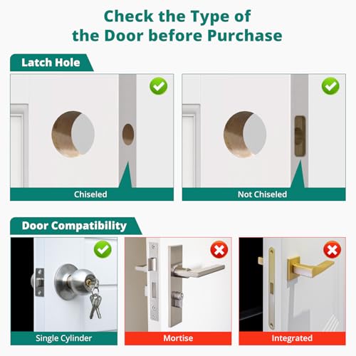 Image of AkaGear DS10 Pro Keyless Entry Door Lock Deadbolt with Handle Set, Smart Front Door Locks Set, Electronic Keypad, Fingerprint Door Lock, Bluetooth, Auto-Lock, APP Control, Code Unlock, Satin Nickel