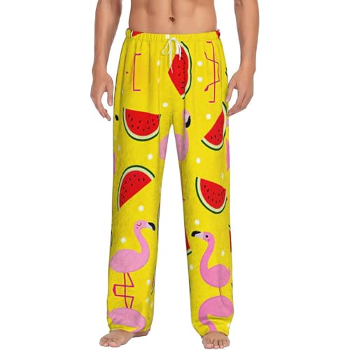 Pantalon de pyjama homme imprimé flamant rose et pastèque du S au 5XL