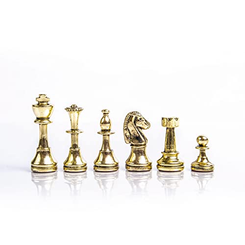 Jeu d'échecs classique Staunton pièces en laiton pour vos soirées stratégiques au salon
