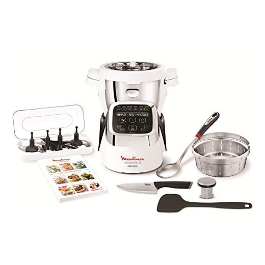Moulinex Cuisine Companion HF806E10 Robot cocina 6 programas, 4.5 L hasta 6 personas, 12 velocidades y temperatura de 30º a 130º, función de mantenimiento de la calor 45 min