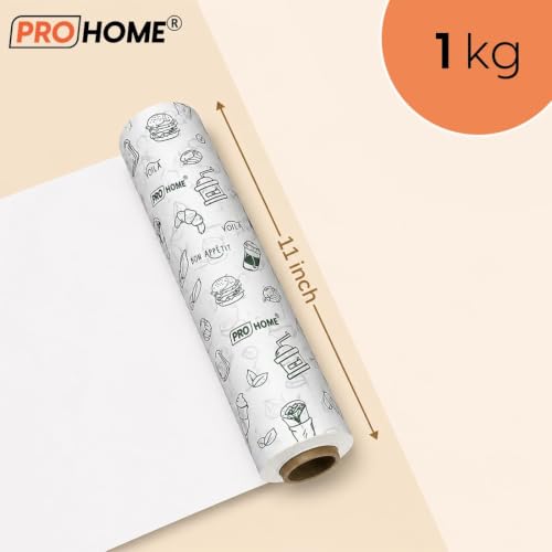 Image of PROHOME 100 Meter Food Wrapping Paper for Roti | Reusable Butter Paper Roll for Kitchen, Baking, Cooking, Packing & Serving | Non-Stick Foil Paper for Food Wrap