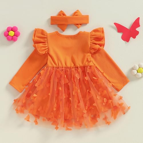 Newborn Baby Girl Butterfly Lace Dress Summer Tutu Tulle Boho Princess Wedding Birthday Party Dresses 0-24 Months4