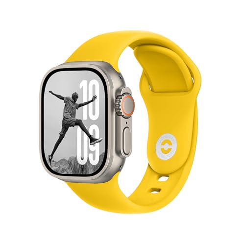 DONEGANI SB pour Bracelet Apple Watch Se Ultra 2 40mm 44mm 46mm 42mm 45mm 41mm 38mm 49mm Serie 10 9 8 7 6 5 4 3 Femme Homme Sport Band Jaune Citron