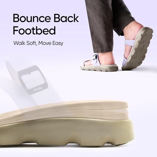 Image of Frido Cloud Comfort Orthopaedic Sandals for Women | Arch Support & Heel Cushion | Anti-Slip Sole, Adjustable Buckle | Lightweight Soft PU Footbed | Available in Open Toe & Toe Separator Style
