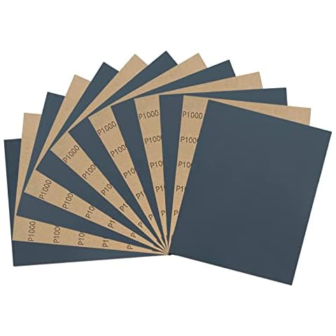 LYFJXX 9 x 11 Inch 15pcs Wet Dry Sandpaper, 1000 Grit Waterproof Abrasive Sand Paper, Silicon Carbide Sandpaper Sheets for Metal Wood, Auto Polishing Cover