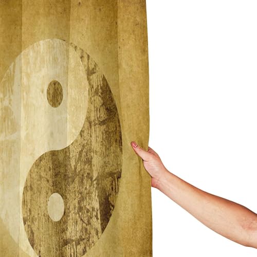 Rideau de douche polyester imprimé Yin Yang 183x183cm accessoires de bain - 5