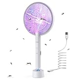 PALONE Racchetta Zanzare Elettrica, 4000V con USB Ricaricabile LED 2-In-1 Racchetta Zanzare...