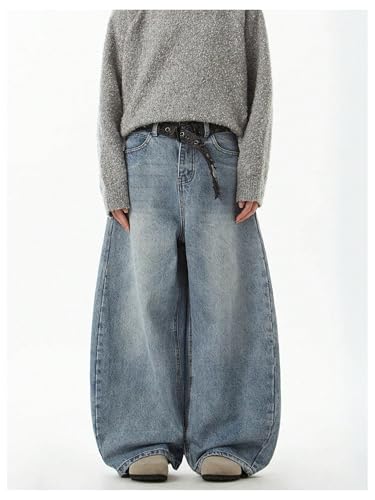 Floerns Men's Wide Leg Baggy Jeans Streetwear Loose Fit Y2k Hip Hop Denim Pants2