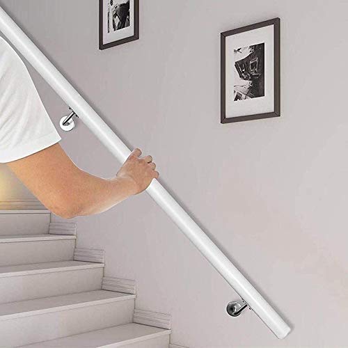Rampe d'escalier pour escalier intérieur et protection murale MObyat en bois blanc - 6