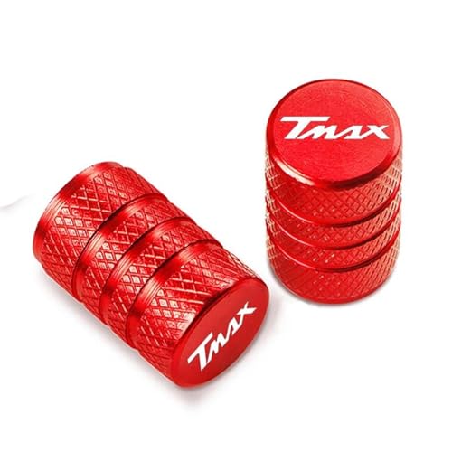 Ventileinsatzkappen Aluminium Motorrad Zubehör Rad Reifen Ventil Stem Caps Abdeckungen Für Yamaha T-Max 500 TMAX 560 TMax 530(Rosso)