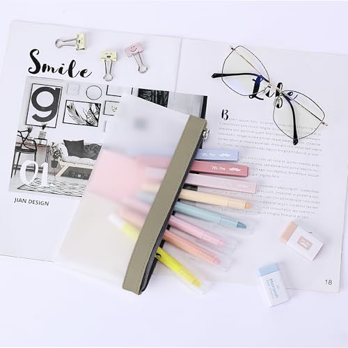Image of Mr. Pen- Clear Pencil Pouch, 8.50 inchx4.25 inch, 6 Pack, Durable TPU Material | Medium Water-Resistant Pencil Bags with Smooth Zipper, Multipurpose Clear Pouch for Stationery, School, Office