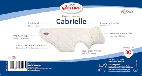 Record, Gabrielle Waterproof Coat for Dogs Elegant with Fleece Interior and Glossy Finish, Tear Closure - Image 3