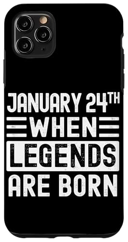 Carcasa para iPhone 11 Pro Max Enero 24 Bday January 24th Birthday Gift