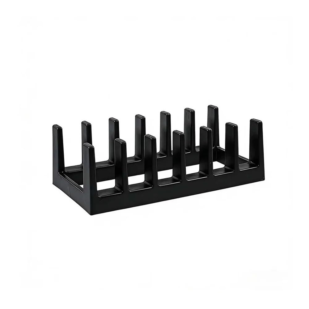 JIUJU Pot Lid & Dish Rack Multifunctional Plastic Kitchen Organizer For Plates(Black)