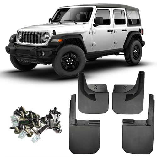 Mud Flaps for Jeep Wrangler JL, Matte Black TPE