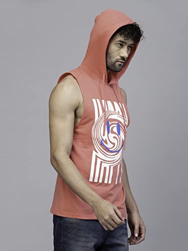 Image of RIGO Men's Solid Slim Fit Vest (SD05231074 Coral Pink