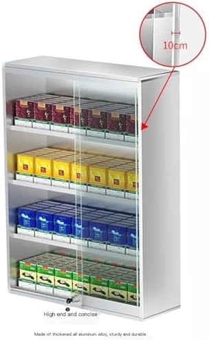 Commercial Cigarette Display Rack - Silver Desktop Stand for Matchbook & Vape Display, Wall-Mounted Cabinet, Versatile Organizer Shelf, Multiple Combinations for Optimal Visibility