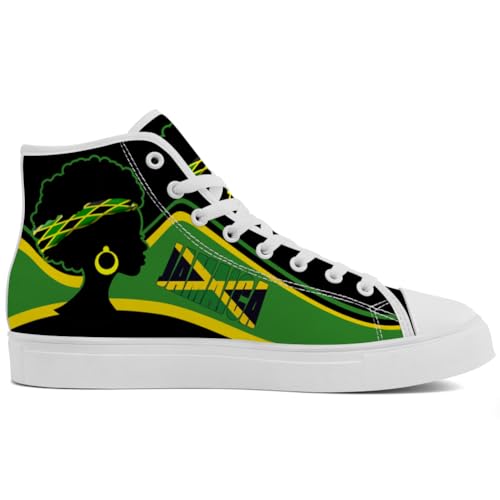 Jamaican Flag Shoes High Top Canvas Sneakers Lace Up Casual Shoes for Men Women2