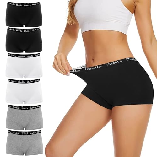 Desanlapi Lot de 6 boxers en coton pour femme, Set-bwg, X-Large