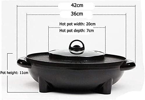 Parrilla Eléctrica 2 en 1 Portátil con Olla, Control de 5 Velocidades, 220V miniatura 2