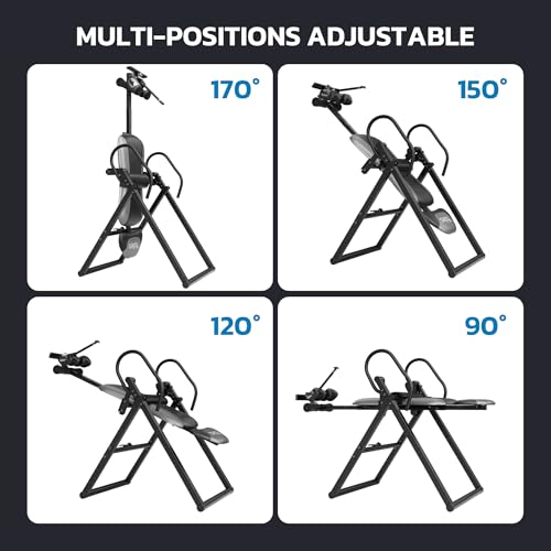 Image of YOLEO Inversion Table for Back Pain 2026 Foldable Inversion Table w /Removable Lumbar Pad, Reversible Ankle Holders, Easy Assembly