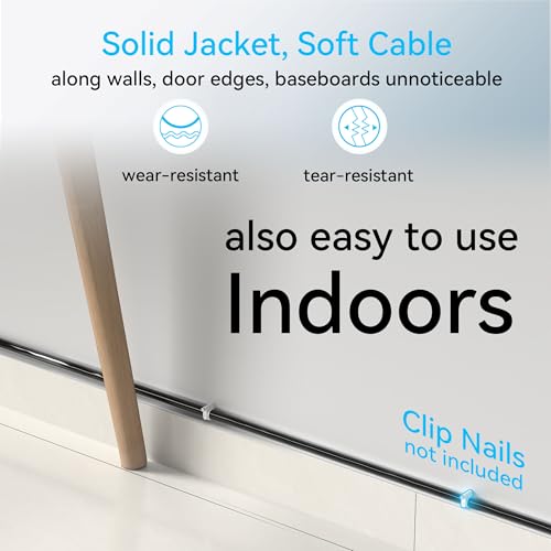 Cat6a Ethernet Cable Slim 250ft Outdoor&Indoor, 28AWG Pure Copper Cat6 Internet Cable for Waterproof & Direct Burial, Flexible Cat6 Ethernet Cable 10G 550MHZ, Cat 6 Network cable for Indoor Black by Sokqovt - Image 3