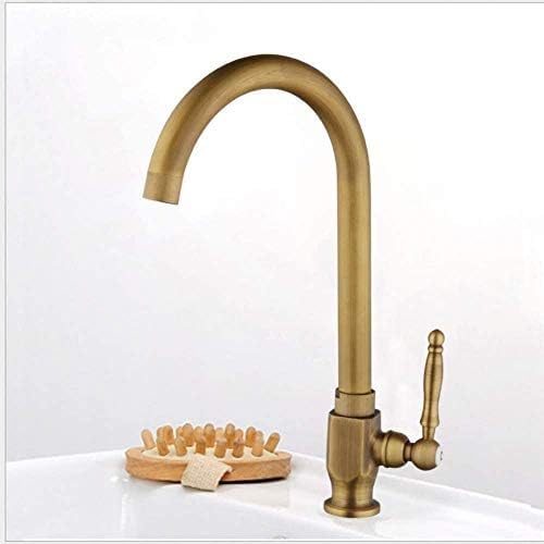 Robinet d'évier pivotant laiton antique avec buse filtre rotative eau froide unique