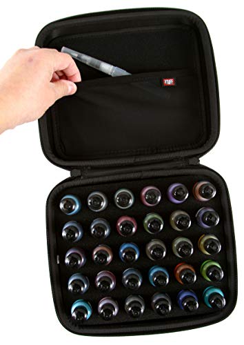 Image of 2TUFF Alcohol Ink Storage Case - Fits up to 30 Bottles - Multi-Use Paint & Ink Organizer - Travel Case with Foam Insert & Inner Storage Pocket