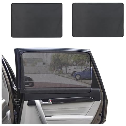 Ohleats 2PCS Car Window Shade, 18.9"×31.1" Auto Rear Side Window Cling Sunshade for Glare & UV Rays Protection, Magnetic Vehicle Sun Blocker Protector, Universal Car Accessories Cover