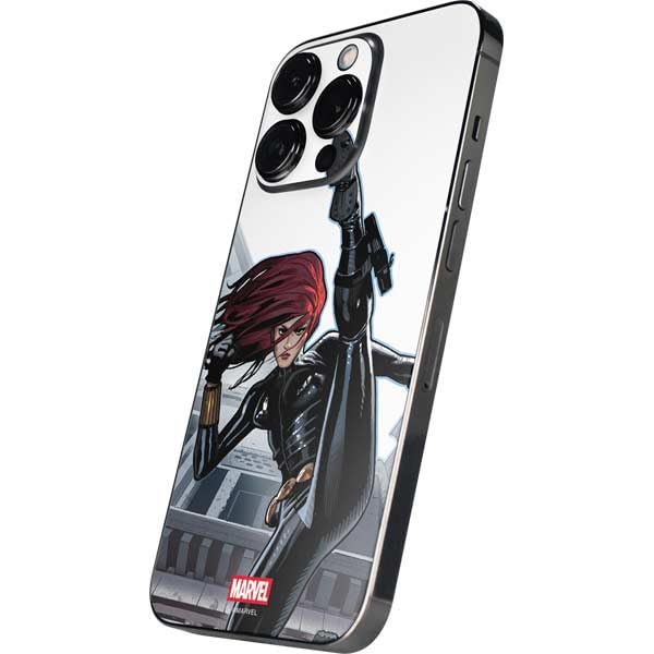 Skinit Decal Phone Skin Compatible with iPhone 16 Pro - Officially Licensed Marvel Black Widow High Kick Design